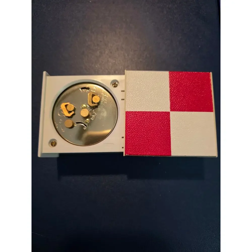 Bulova MCM Wind-Up Travel Alarm Clock Vintage B 6250 Checkerboard Clock Mod